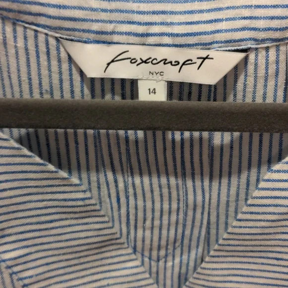 Foxcroft Linen Blouse Size 14 - Picture 2 of 4